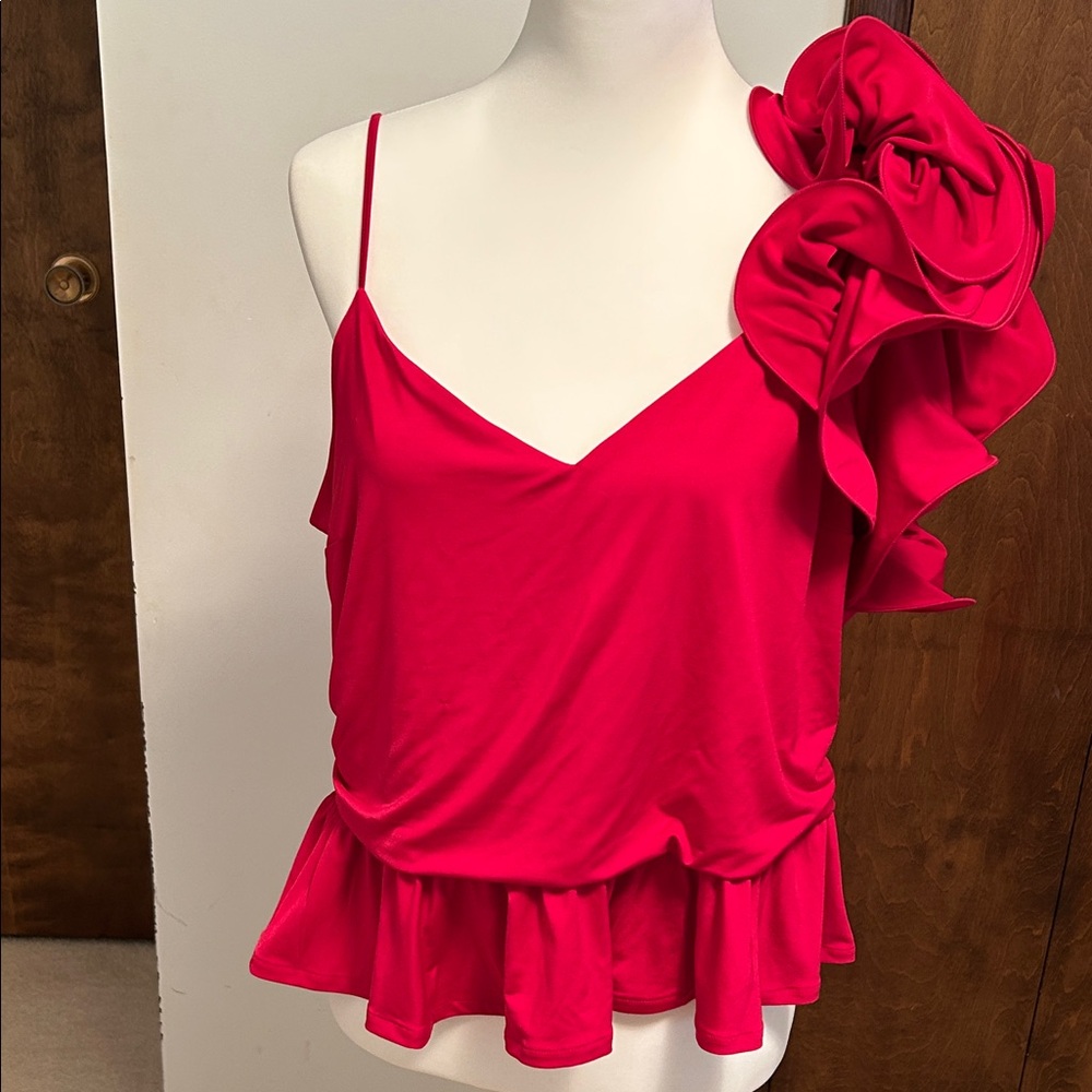 Elegant Magenta Ruffle Women's Top